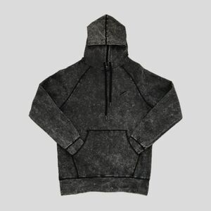 Publish Faded Black Gray Distressed Cotton Long Sleeve Hoodie Shirt Mens Size S